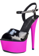 6 Black And Pink Uv Sandal W/ Strap Sz 13