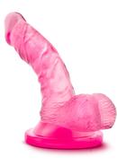 Naturally Yours Mini Dildo With Balls 4.75in - Pink
