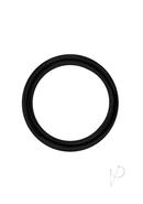 Stainless Steel Round Cock Ring 50mm - Black