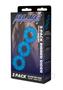 Blue Line Ribbed Rider Cock Ring (3 Pack) - Blue
