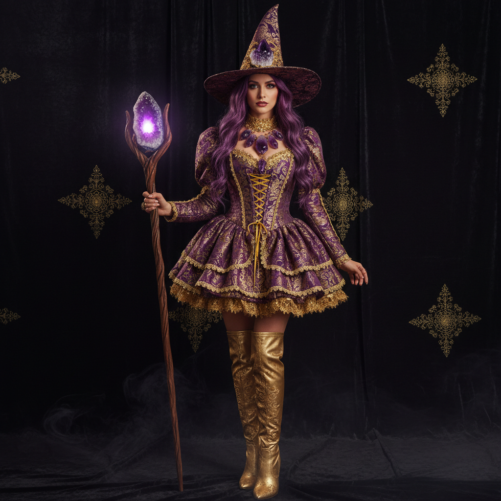 Sexy Amethyst Witch Costume