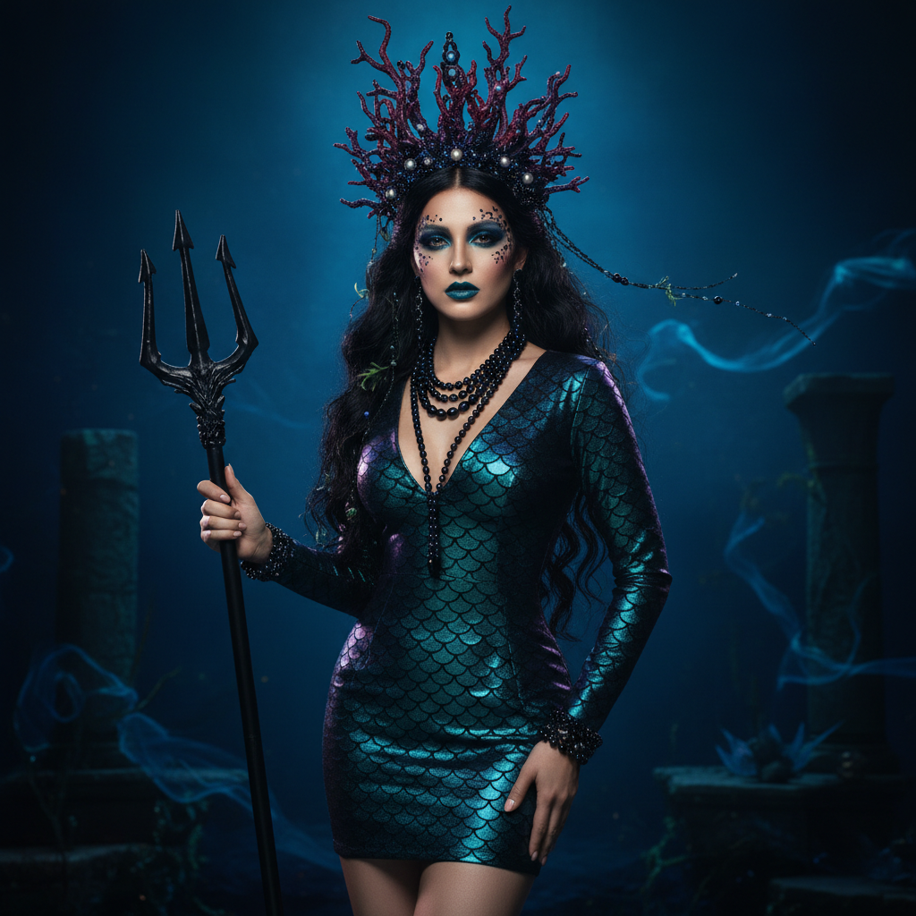 Sexy Dark Mermaid Queen Costume