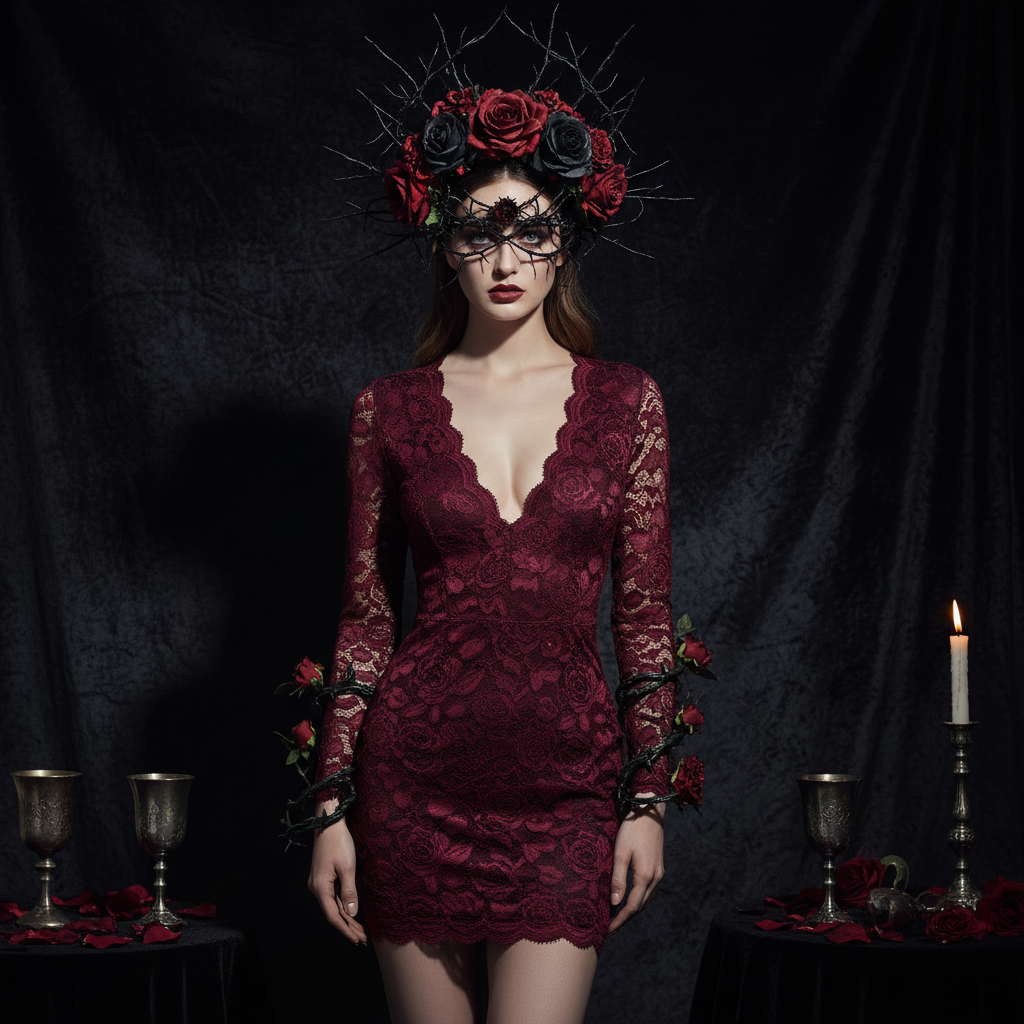 Sexy Dark Rose Costume
