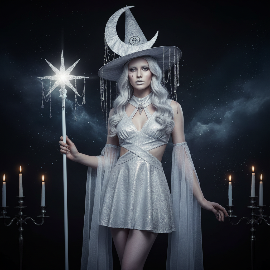 Sexy Silver Moon Witch Costume